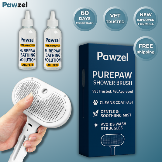 Pawzel™ PurePaw Shower Brush + Bathing Solution